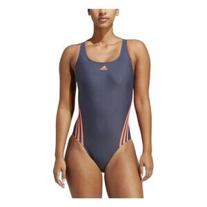 NWT Adidas 3S One Piece Swimsuit Navy Coral Performance Activewear US Size 14
